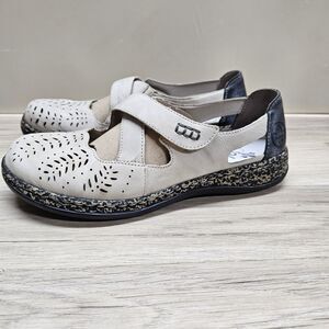 Rieker Womens Gray Daisy Mary Jane Shoes Size 7 EU 38